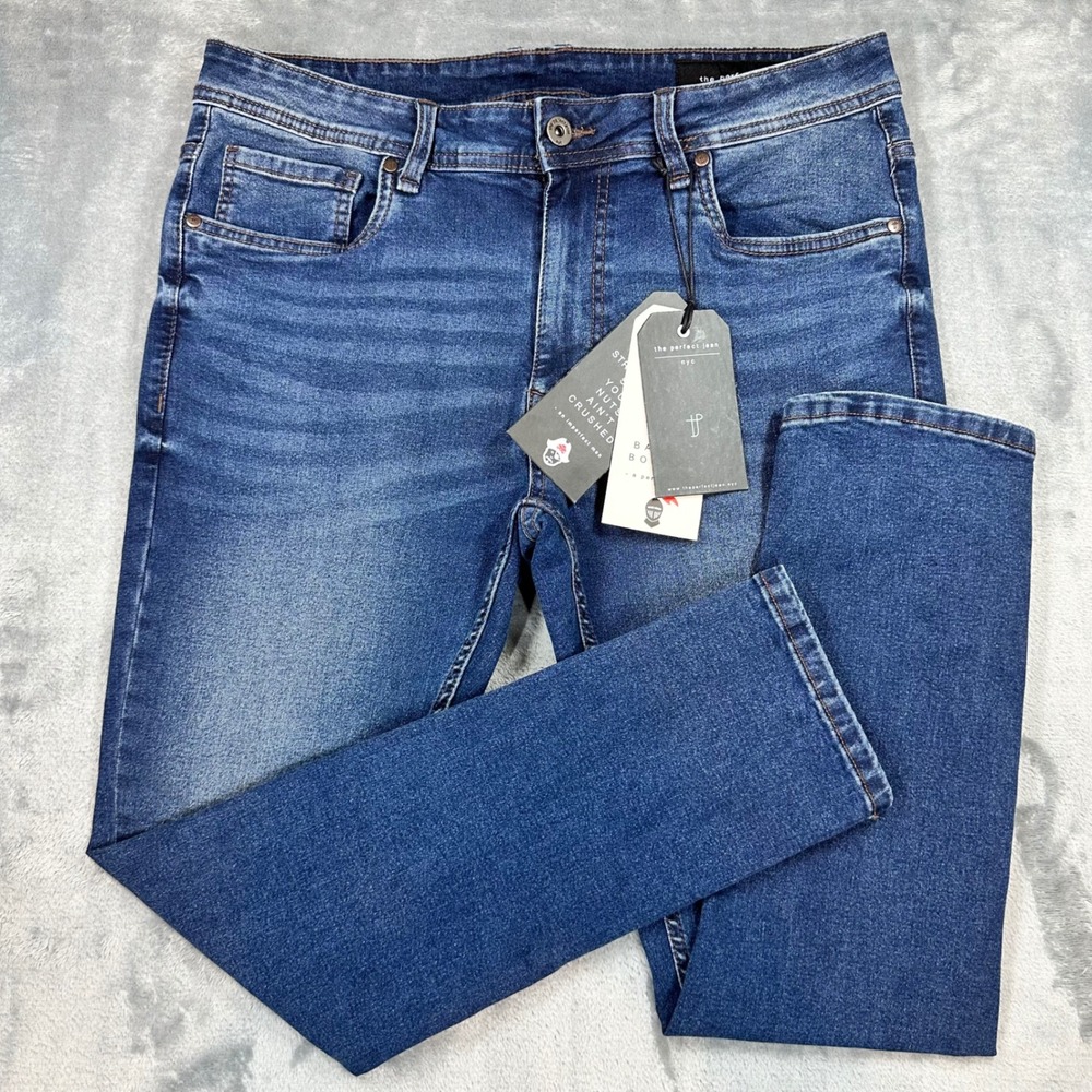 The Perfect Jean NYC Skinny Fit Jeans Admiral Medium Blue 34x28 NWT